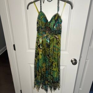 Jovani Vibrant Green and Blue Prom Dress